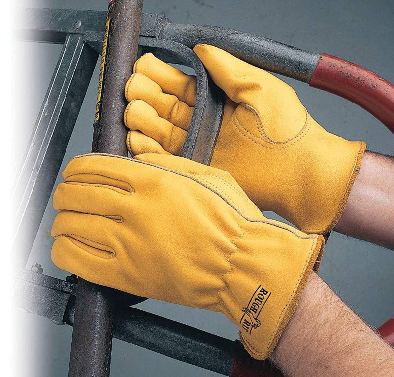 Galeton Rough Rider Premium Leather Driver Gloves With Elastic Back Gold, Medium (25001PR-M) - Image 4