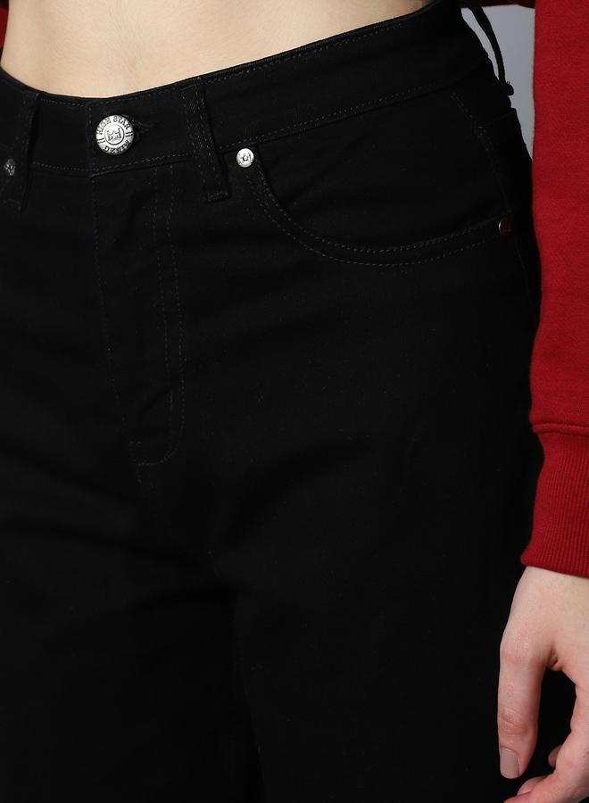 هاي ستار جينز مطاطي قصير بخصر عالي بمظهر أنيق - Image 2