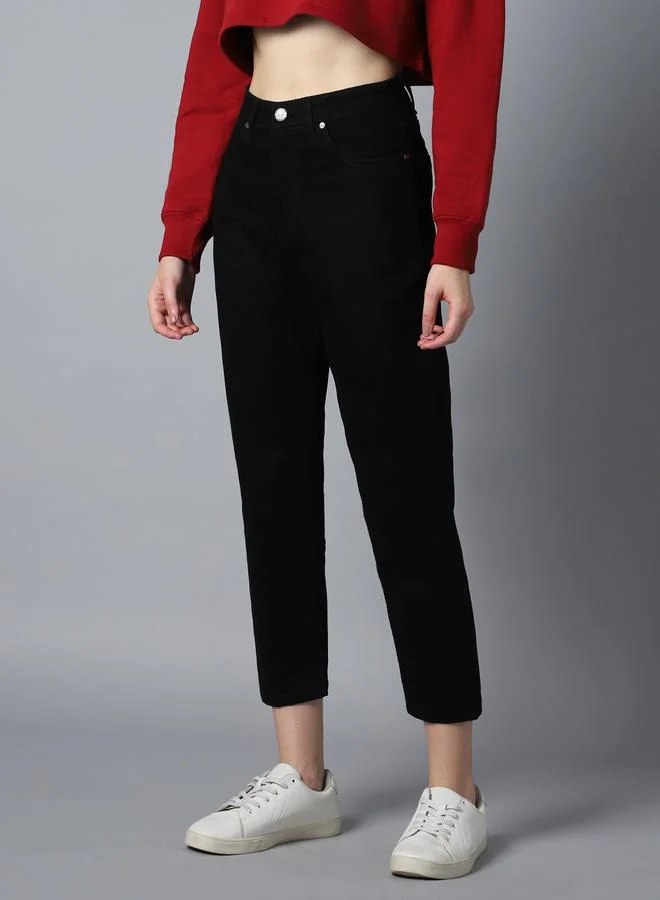 High Star  High Star High Rise Clean Look Stretchable Cropped Jeans for Women | Best Price UAE