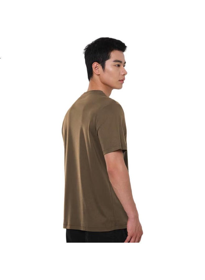 MARKLESS 【Peace Of Mind Quality】Men'S Pure Cotton Skin-Friendly T-Shirt Solid Color Short Sleeve Undershirt 5630 Earth Brown 2Xl - Image 1