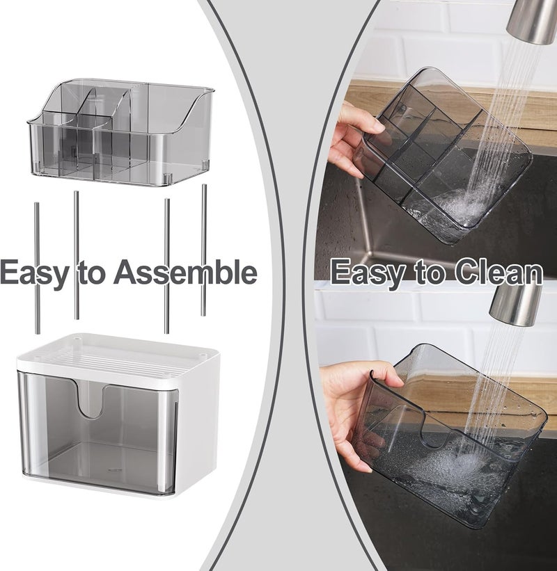 Dravina 3-Tier Makeup Organizer Storage Box | Vanity Tray for Cosmetics, Skincare Organizers, Stationery & Countertop Storage | Bathroom & Dressing Table Organizer, Ideal Gift for Women, Grey,35cm - Image 5