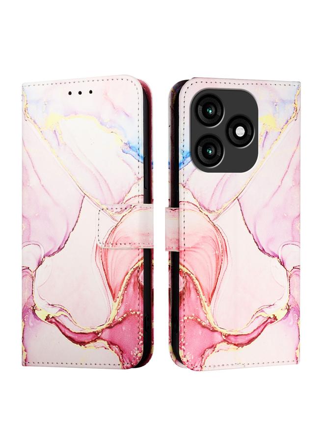 S-TOP Case For itel A70 PT003 Marble Pattern Flip Leather Phone Case - Image 2