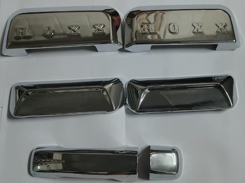 SmartFX SF SMARTFIX Mahindra Thar Roxx 2024 Catch Cover | Door Handle Cover/Protector, Chrome-Finish ABS Material, Silver, Set of 6 Pieces with Adhesive Back - Image 1