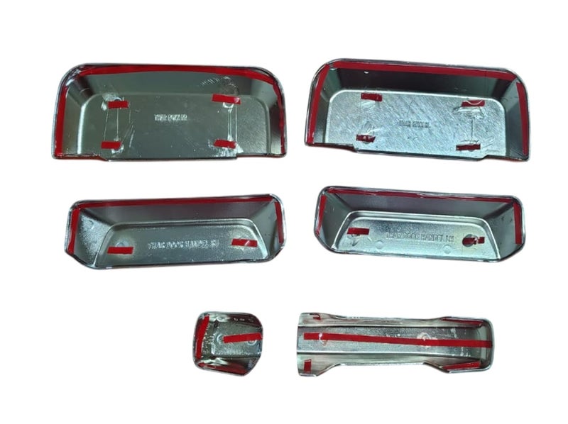 SmartFX SF SMARTFIX Mahindra Thar Roxx 2024 Catch Cover | Door Handle Cover/Protector, Chrome-Finish ABS Material, Silver, Set of 6 Pieces with Adhesive Back - Image 2