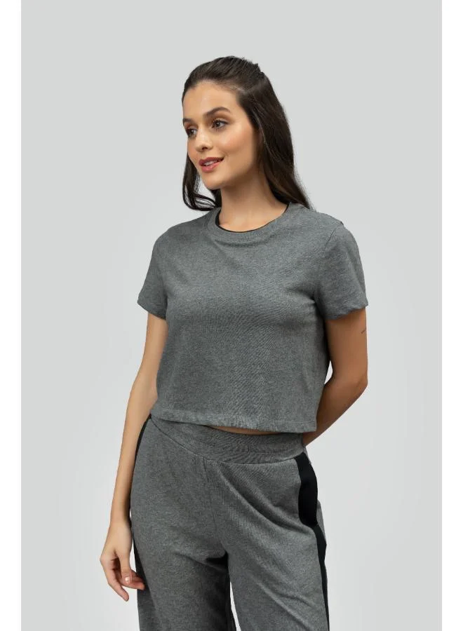 NeceSera Grey Soft Cotton Crop Top