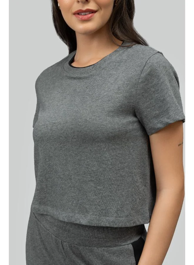 NeceSera Grey Soft Cotton Crop Top