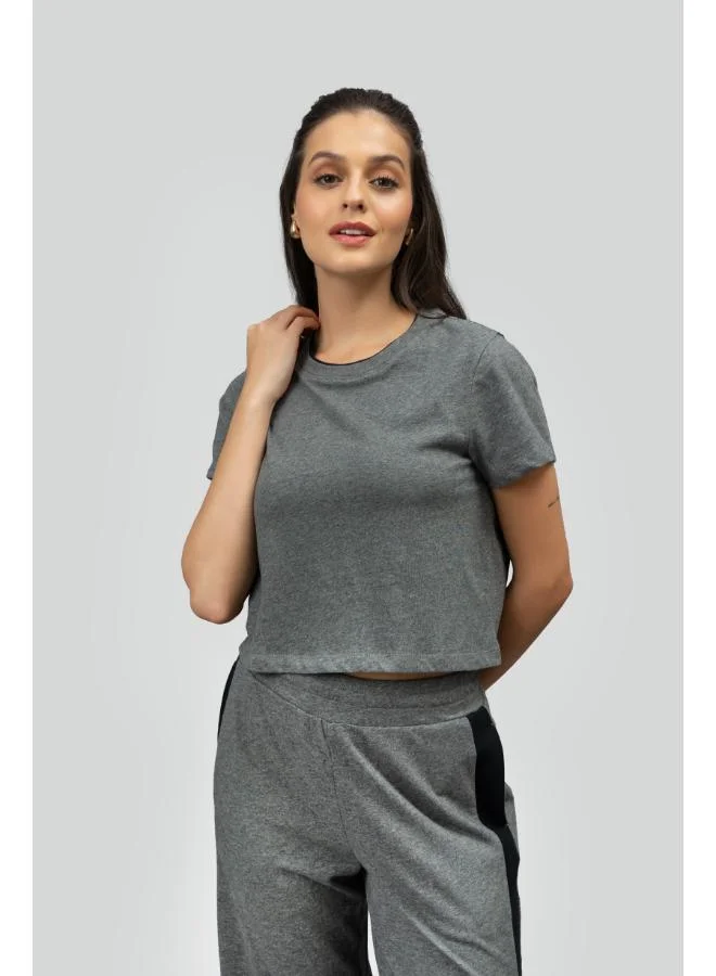 NeceSera Grey Soft Cotton Crop Top