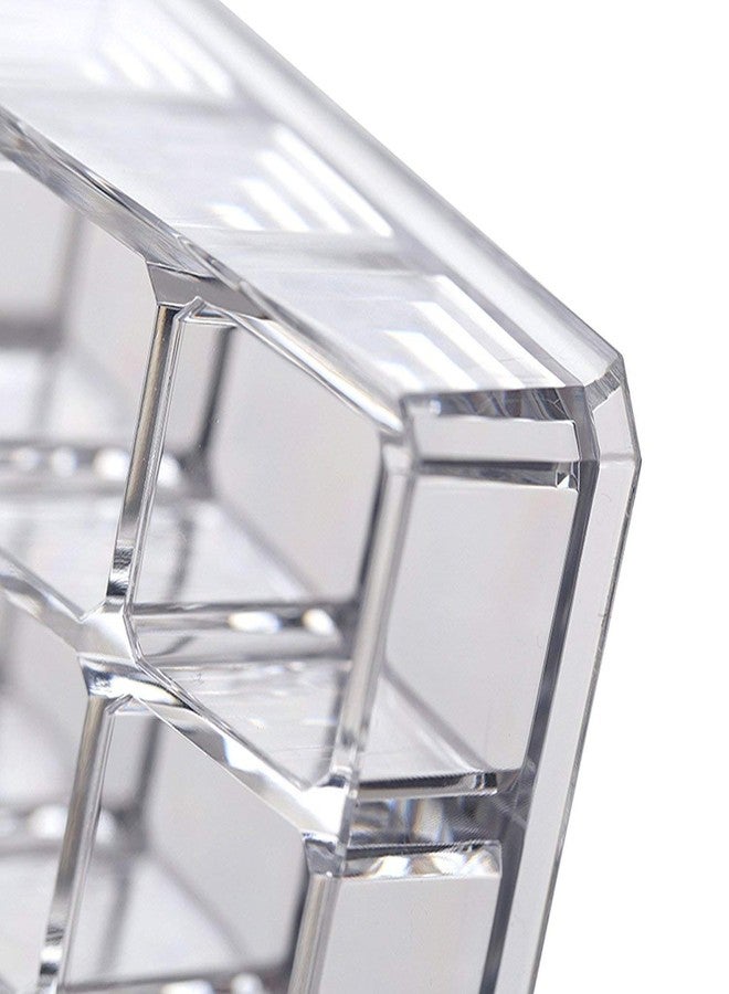 Moxtiza Lipstick Holder 24 Section Acrylic Makeup Organiser Transparent Makeup Cosmetic Storage Box Lipstick Nail Polish Holder Display Stand (Acrylic, 24 Section) - Image 3