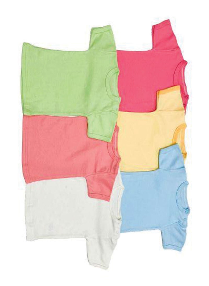 Generic - T-shirt, half sleeves, cotton, 6 pieces, multiple colors (the color may differ from the pictures) - Image 1