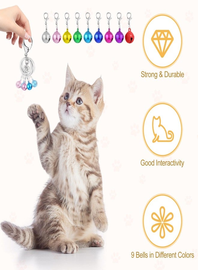 Kerros Cat Collar Bell Pet Bells for Cat Dog Collar, 9 Pack Small Dog Puppy Pet Bells for Collars with 1Pack Keychain - Image 3