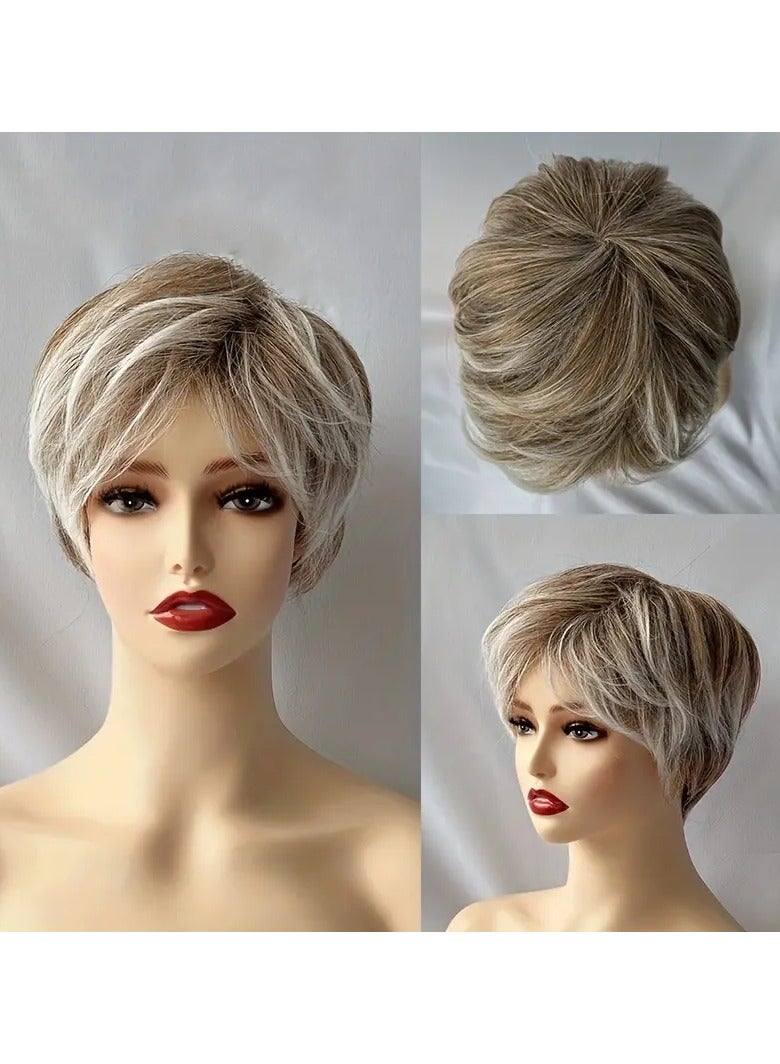 ORiTi Short Curly Pixie Cut Synthetic Wigs For Women, Sport Style Elegant Natural Looking For Daily Halloween Costume Party - Image 5