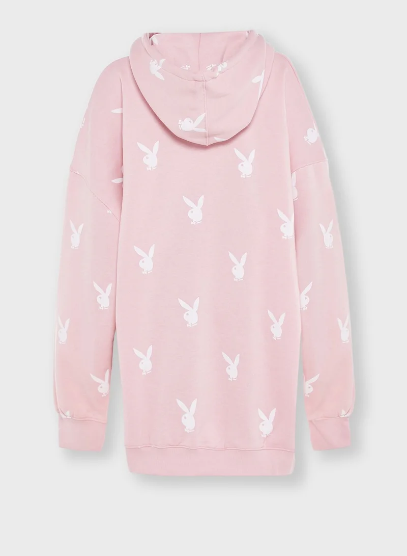 Missguided Playboy Hoodie Dress