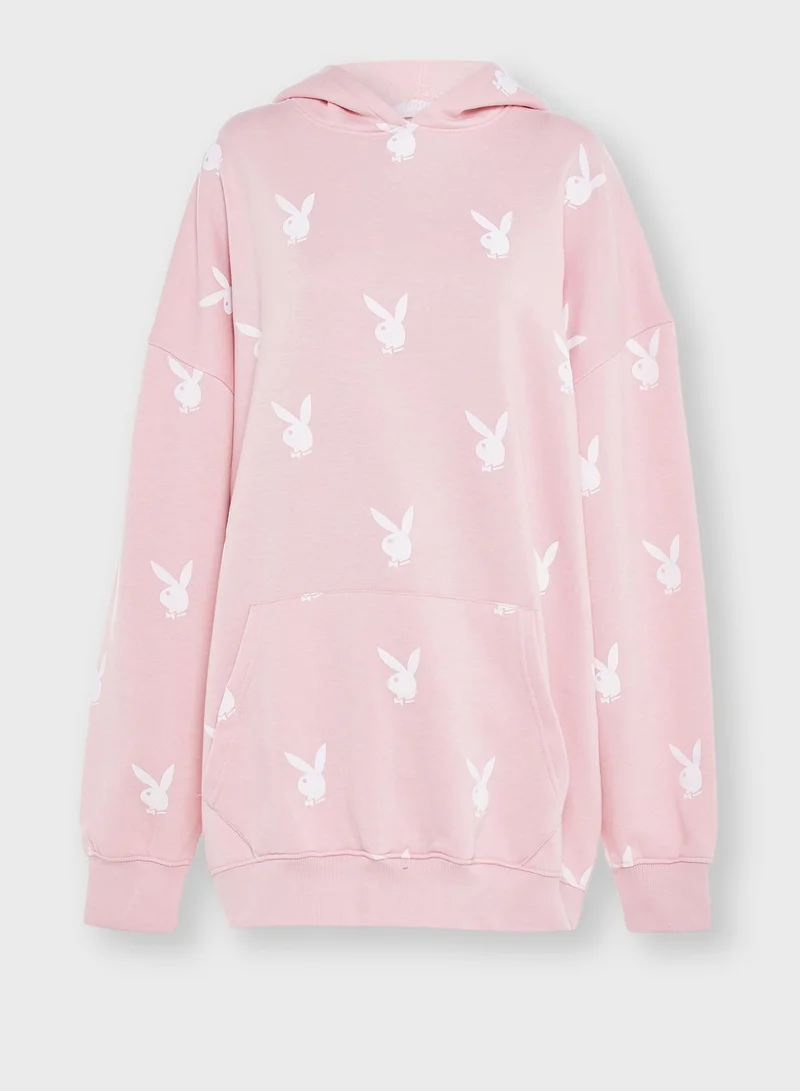 Missguided Playboy Hoodie Dress