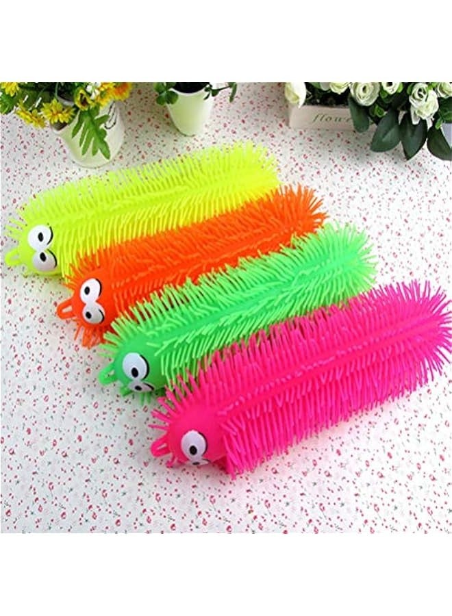 2pcs Caterpillar Puffer Toys Puffer Worms Light up Puffer Ball Sensory Squeeze Ball Gifts for Kids Adults New Year Birthday Party Favors ( Random Color ) - Image 3