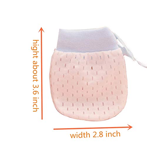 Adeimoo Baby Boy Girl No Scratch Silk Cotton Mittens Mesh Breathable Drawstring Gloves for Newborn Toddler Infants 8 Pack (Eyelet Mitten) - Image 3