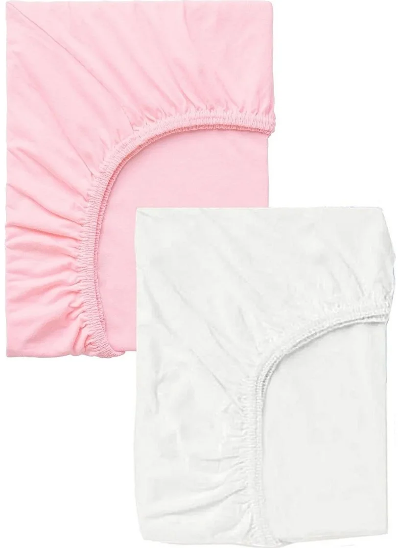 كوتن كونسيبت 2 Pieces of Cotton and Elastic Combed Baby Bed Sheets