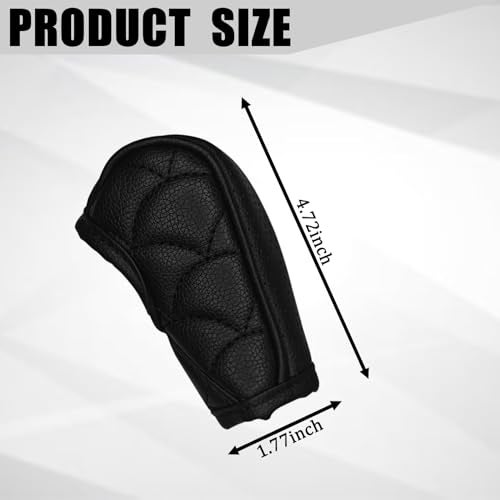 Hirificing PU Leather Car Gear Shift Knob Cover, Manual/Automatic, Waterproof and Breathable Protector (Black) - Image 2