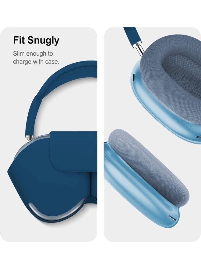KASTWAVE Case Cover for AirPods Max Headphones, Clear Soft TPU Skin Anti-Scratch, Transparent Accessories Ultra Protective Cover for Apple AirPods Max, Clear Blue - Image 4