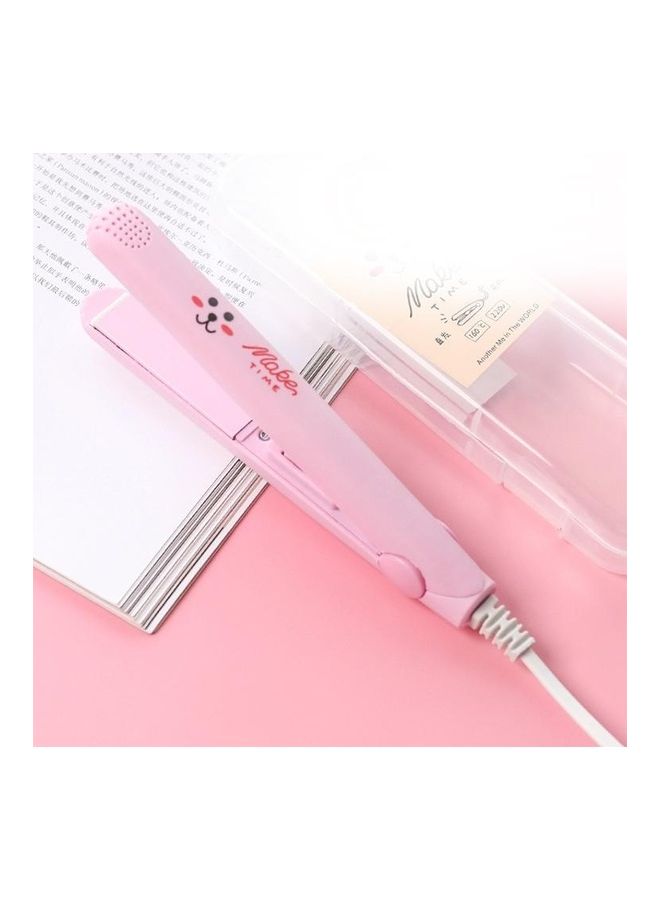 Mini Professional Hair Straightening Iron Light Pink - Image 2