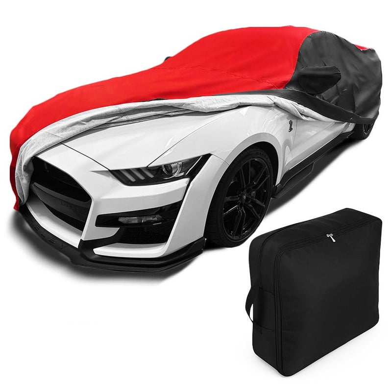 SR1 Performance 20052025 Mustang Car Cover Custom Fit OutdoorIndoor Ultraguard Plus 300 Denier Water Resistant UV Rain Protection for Ford Mustangs V6EcoboostGTBullittShelby GT350 RedBlack