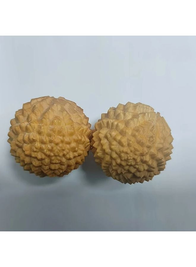 Yellow Cypress Wood Hand Massage Ball 1 77 Inch for Relaxation Yoga Meditation Fitness - Image 4