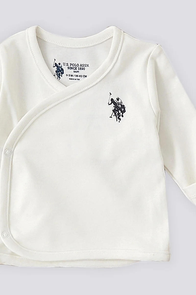 U.S. Polo Assn. Cream Uspa Pattern Baby 5-Piece Hospital Discharge Set