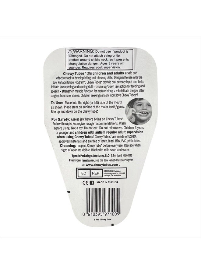 Chewy Tubes أنبوب مضغ أحمر - Image 2