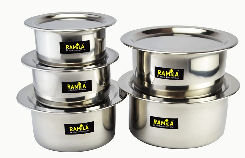 Ramila Stainless Steel Induction Bottom Utensils for Kitchen Vessels for Cooking Capacity-2-liter,1.5liter, 1-Liter, 0.75-Liter, 0.50-Liter - Image 4