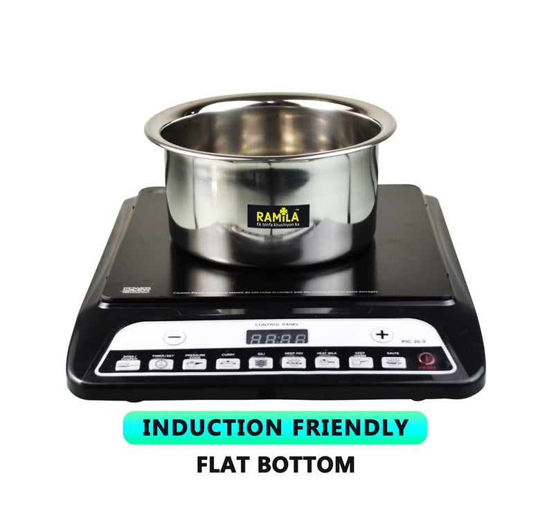 Ramila Stainless Steel Induction Bottom Utensils for Kitchen Vessels for Cooking Capacity-2-liter,1.5liter, 1-Liter, 0.75-Liter, 0.50-Liter - Image 5