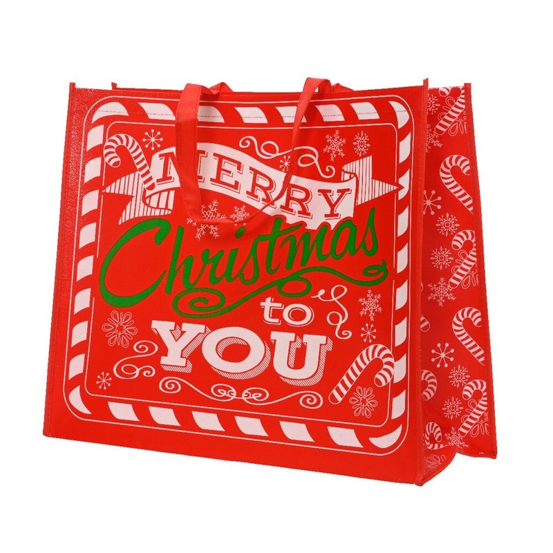 حقيبة هدايا كامينغك - قماش، أحمر عملاق، تغليف عطلة عيد الميلاد، لف هدايا عيد الميلاد الاحتفالية، لمسة ديكور منزلي موسمية