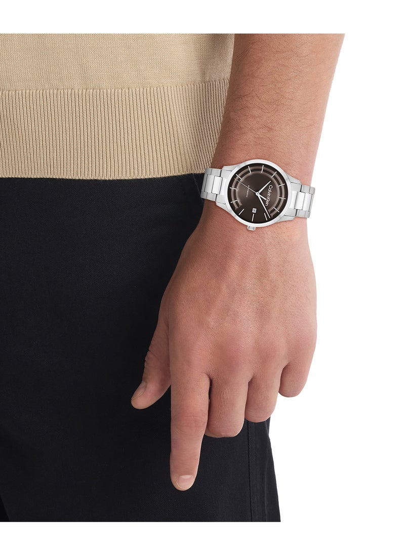 CALVIN KLEIN CALVIN KLEIN ROUND ANALOG UNISEX'S BROWN CASE WATCH - 25300024  - Image 4