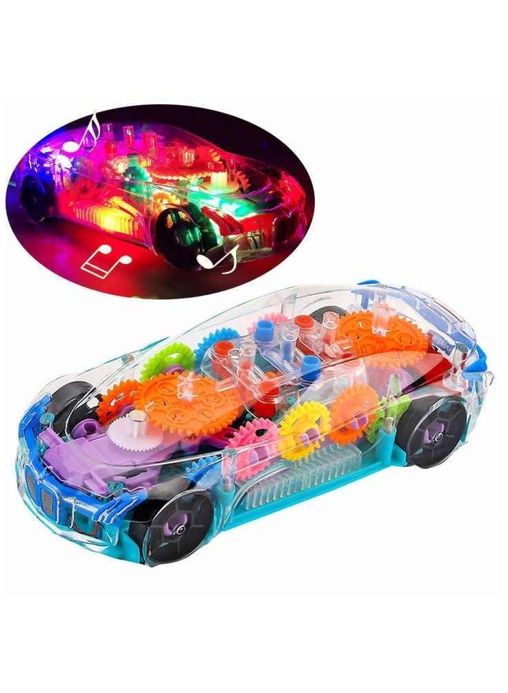 حديقة الألعاب EPT أطفال لعبة سيارة سباق بلاستيكية ثلاثية الأبعاد مع تروس شفافة – لعبة سيارة ميكانيكية دافعة للأولاد والبنات – لعبة تعليمية ممتعة - Image 1