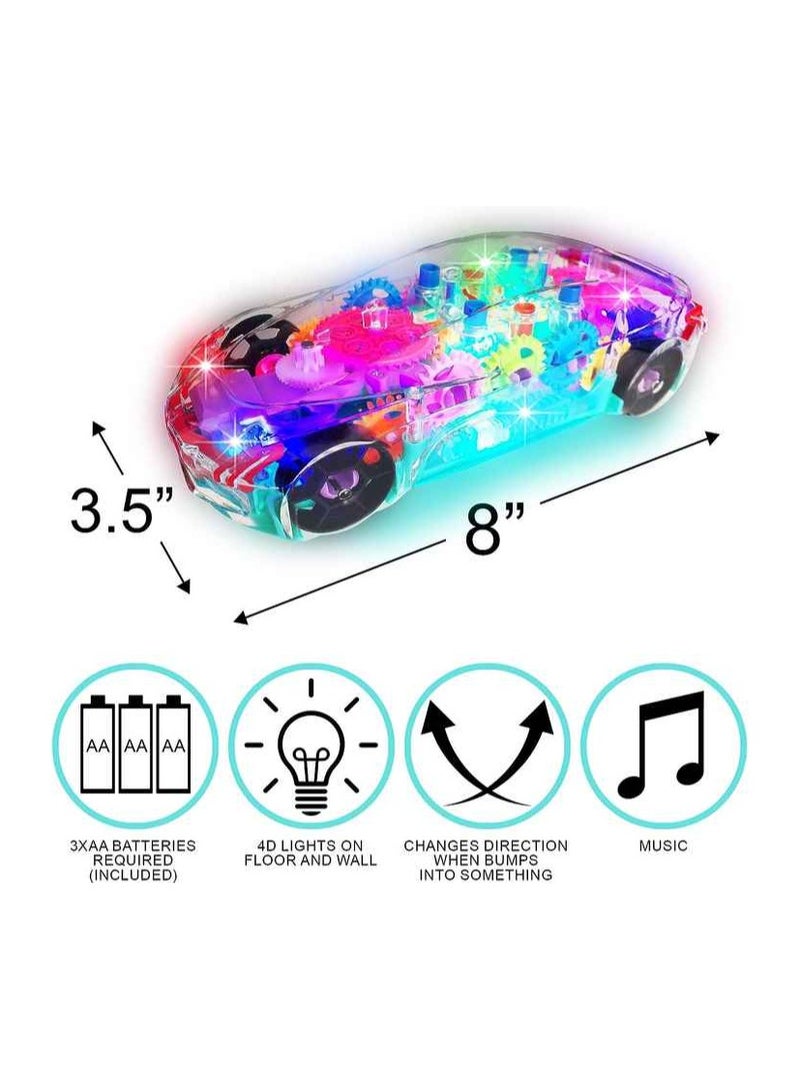 حديقة الألعاب EPT أطفال لعبة سيارة سباق بلاستيكية ثلاثية الأبعاد مع تروس شفافة – لعبة سيارة ميكانيكية دافعة للأولاد والبنات – لعبة تعليمية ممتعة - Image 5