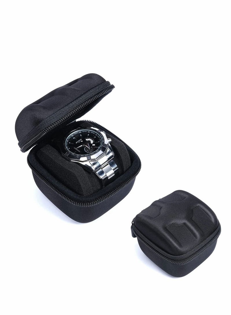 Watch Travel Case, Watch Roll Case Storage and Organizer for Men and Women, Zipper Watch Box with Anti-move Watch Pillow, Black, 1 Slot, Not Include Watch, 1 Pcs - Image 1