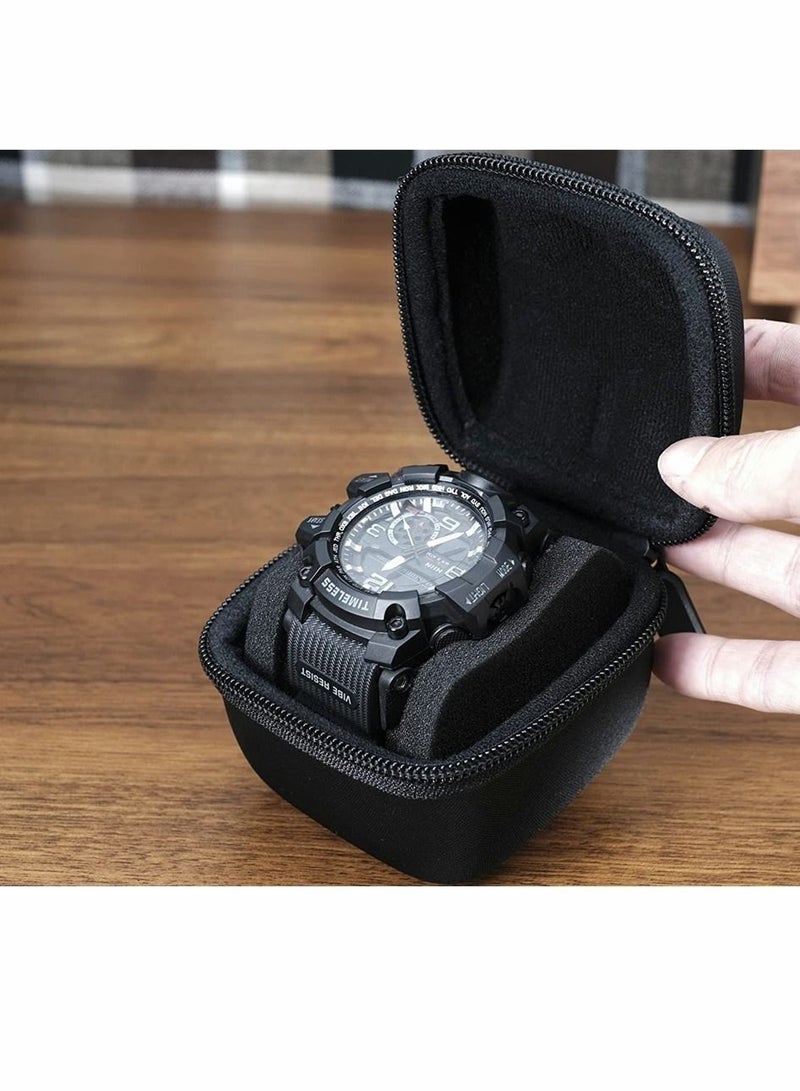 Watch Travel Case, Watch Roll Case Storage and Organizer for Men and Women, Zipper Watch Box with Anti-move Watch Pillow, Black, 1 Slot, Not Include Watch, 1 Pcs - Image 4