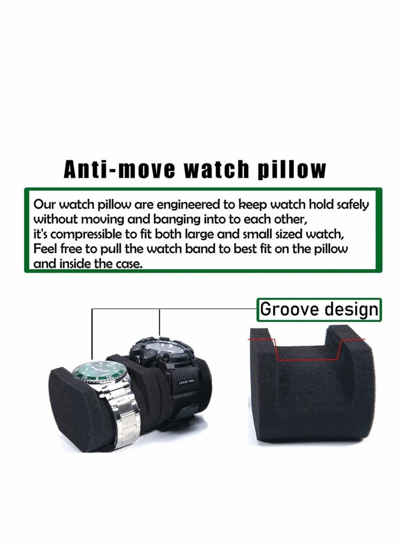 Watch Travel Case, Watch Roll Case Storage and Organizer for Men and Women, Zipper Watch Box with Anti-move Watch Pillow, Black, 1 Slot, Not Include Watch, 1 Pcs - Image 2