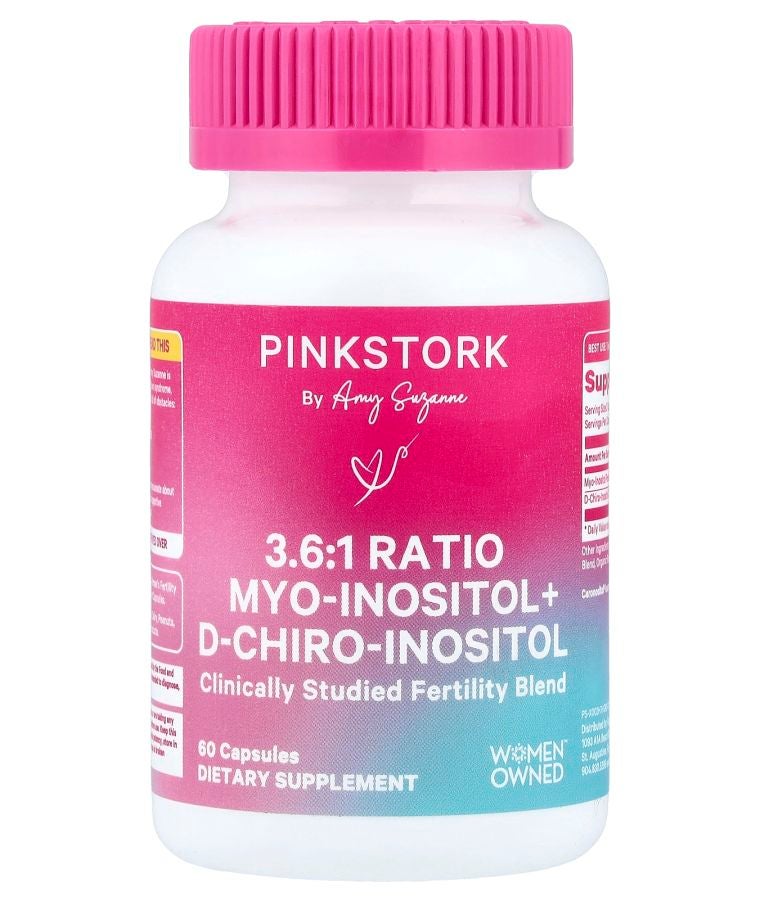 Pink Stork 3.6:1 Ratio Myo-Inositol + D-Chiro-Inositol 60 Capsules