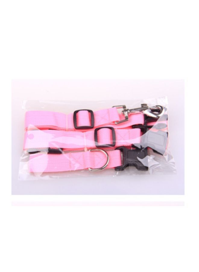 NIBEMINENT 3-Piece Adjustable Hands Free Leash With Waist Belt Pink/Black - Image 2