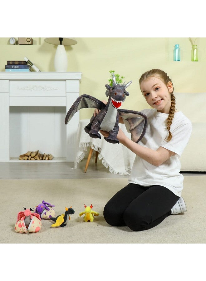 MaoGoLan 7 قطع دمى تنين محشوة 21 بوصة تنين محشو كبير مجموعة دمى تنين محشوة دمية أم تنين مع 4 صغار و 2 بيض محشو هدية للأطفال - Image 3