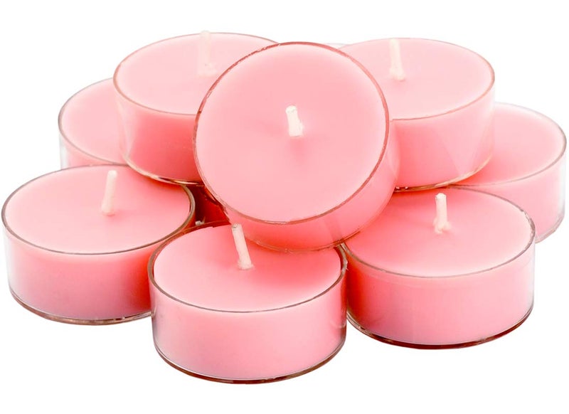 DEYBBY Natural Scented Soy Wax Tealight Candles Bulk Romantic Rose Aromatherapy Luxury Tea Candle Set of 124 Hour Burn TimeGreat for Valentines Day Birthday