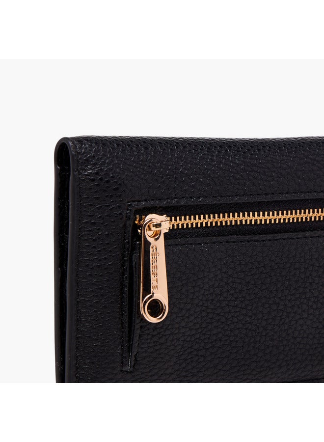 Celeste Women Textured Bi-Fold Wallet with Snap Button Closure  - Image 5