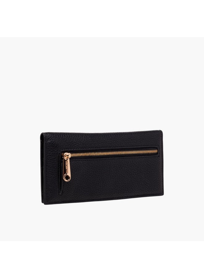 Celeste Women Textured Bi-Fold Wallet with Snap Button Closure  - Image 4