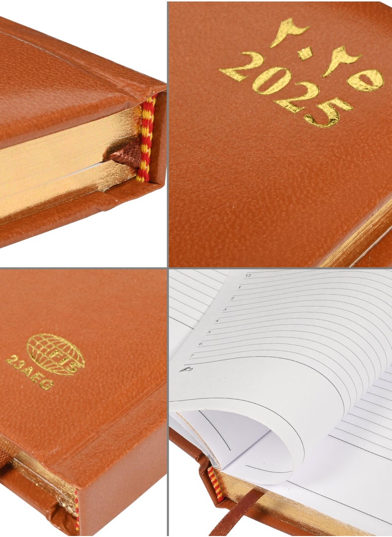 FIS FIS Golden Diary 2025 (Arabic/English) Brown, A5 - FSDI23AEG25BR  - Image 3