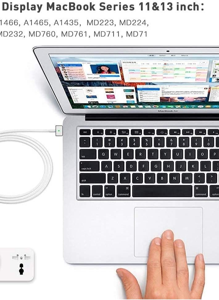 60W Magnetic 2 T-Tip Compatible with Macbook ,Replacement Power Adapter Compatible with MacBook Air (after Late 2012) and MacBook Pro 13" (2012-2015)
