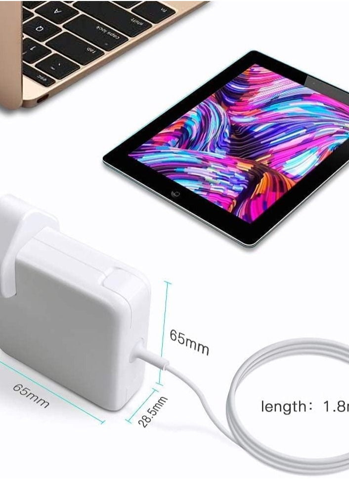 60W Magnetic 2 T-Tip Compatible with Macbook ,Replacement Power Adapter Compatible with MacBook Air (after Late 2012) and MacBook Pro 13" (2012-2015)