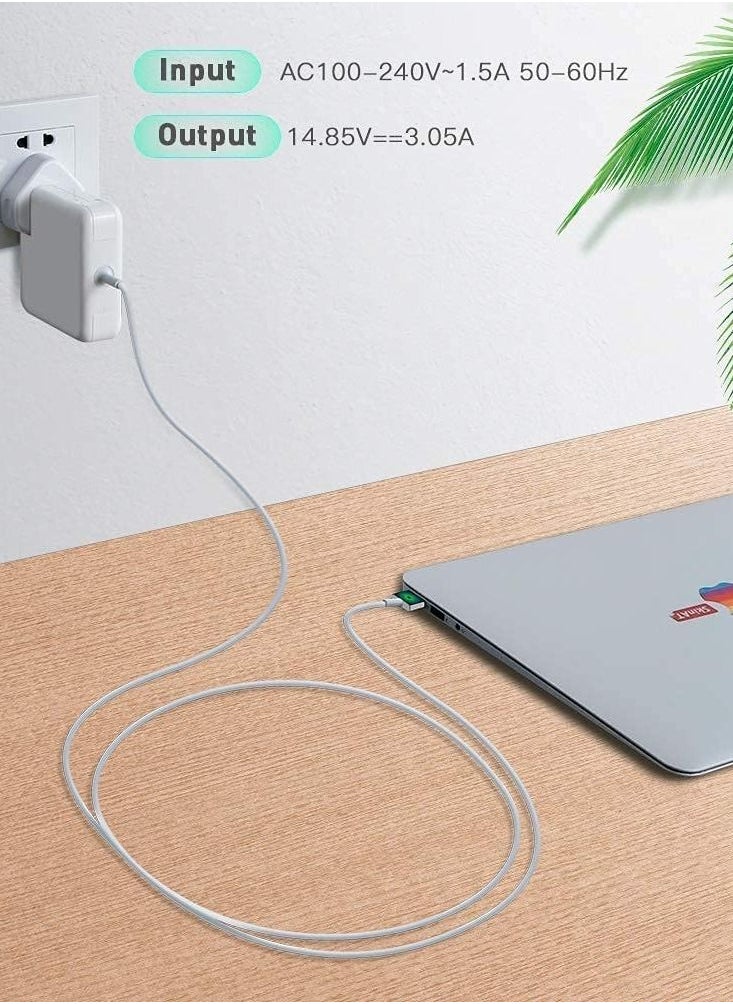 60W Magnetic 2 T-Tip Compatible with Macbook ,Replacement Power Adapter Compatible with MacBook Air (after Late 2012) and MacBook Pro 13" (2012-2015)