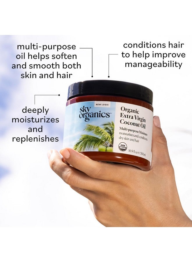 سكاي أورغانكس زيت جوز الهند البكر العضوي من سكاي أورجانيكس للشعر والبشرة، نقي ١٠٠٪ ومعصور على البارد، معتمد عضويًا من وزارة الزراعة الأمريكية، لترطيب وتنعيم وتغذية الشعر، ١٦.٩ أونصة سائلة - Image 4