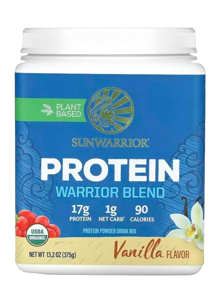 Sunwarrior Sunwarrior Warrior Blend Organic Plant-Based Protein Powder Vanilla – Vegan, Keto-Friendly, 375g  - Image 1