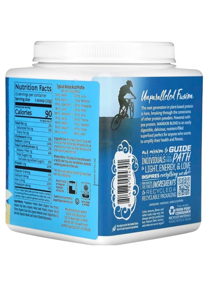 Sunwarrior Sunwarrior Warrior Blend Organic Plant-Based Protein Powder Vanilla – Vegan, Keto-Friendly, 375g  - Image 3