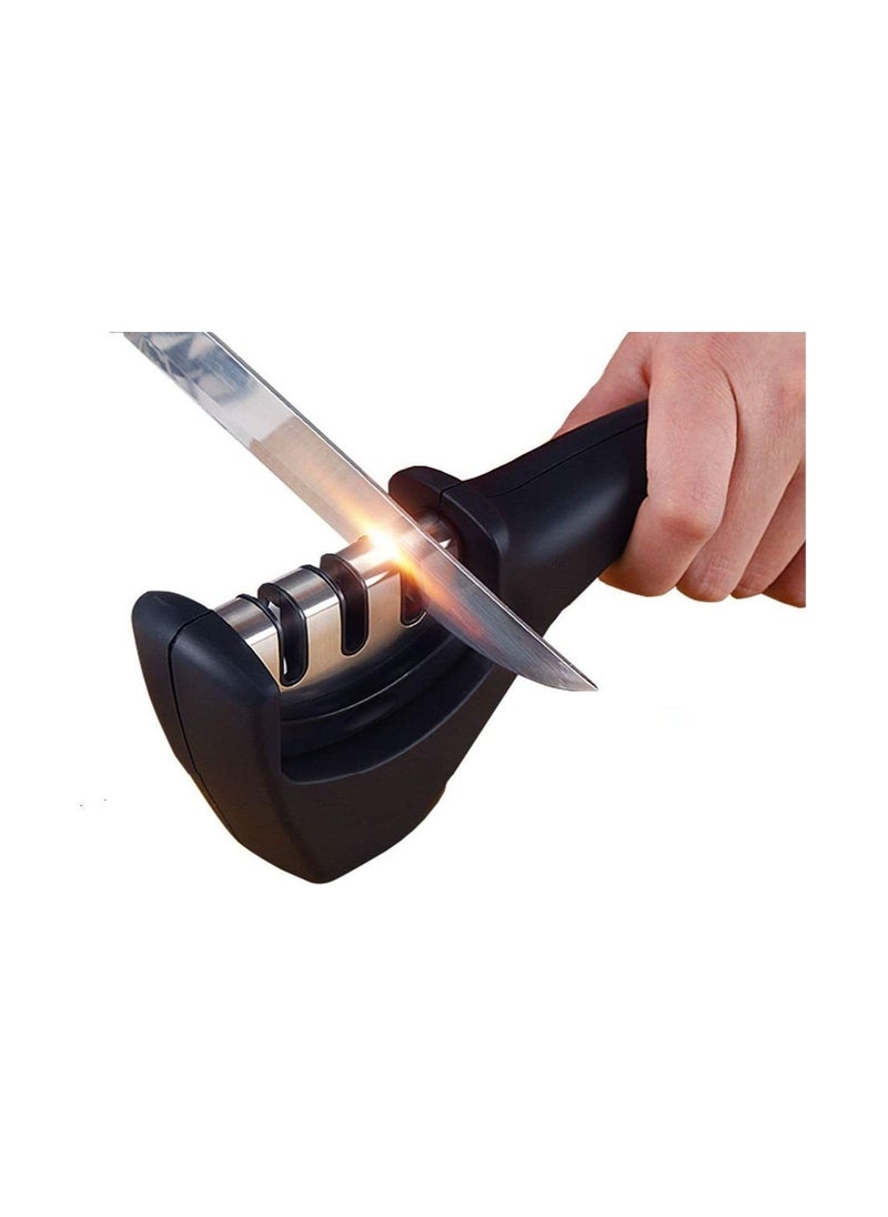 Cool Baby Manual Kitchen Knife Sharpener 3 Stage Sharpening Tool for Ceramic Knife and Steel Knives Knife Sharpener Rod for Kitchen  - Image 1